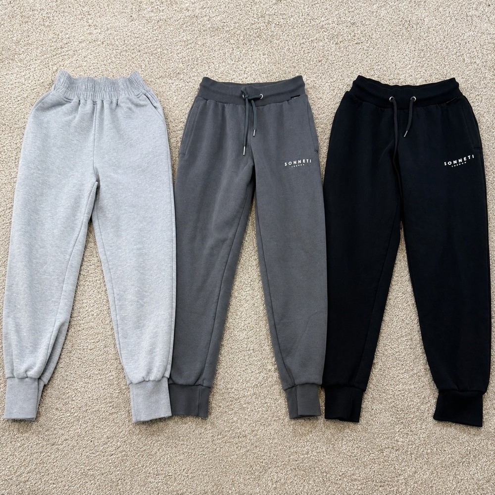 Sonneti London Autograph Womens Joggers Sweatpants Bundle Black Grey Small 3pk